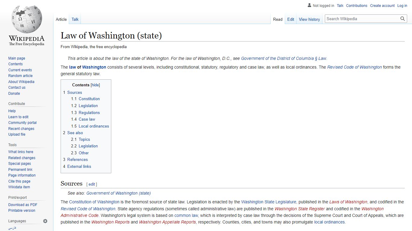 Law of Washington (state) - Wikipedia